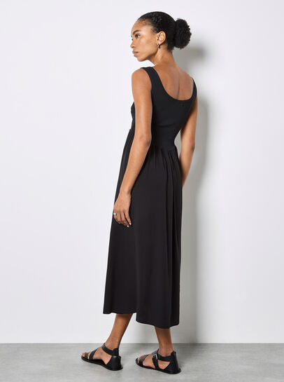 Jersey Bodice Cotton Midi Dress