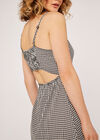 Gingham Flounce Dress, Black, large