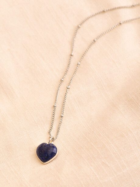 Silver Tone Heart Pendant Necklace