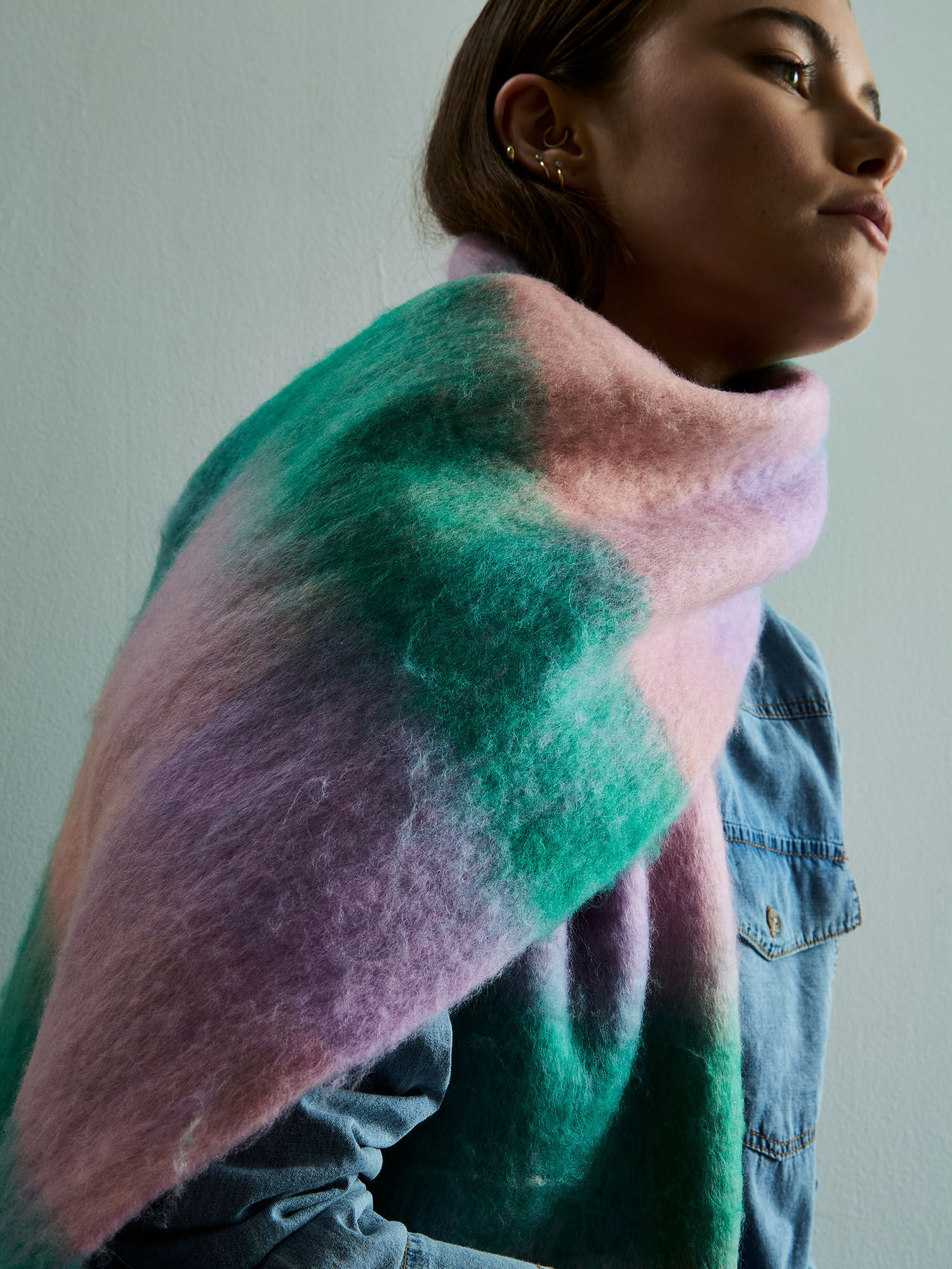Check Colour Block Scarf | Apricot Clothing