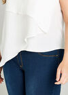 Frilled Sleeveless Top +, Cream, large