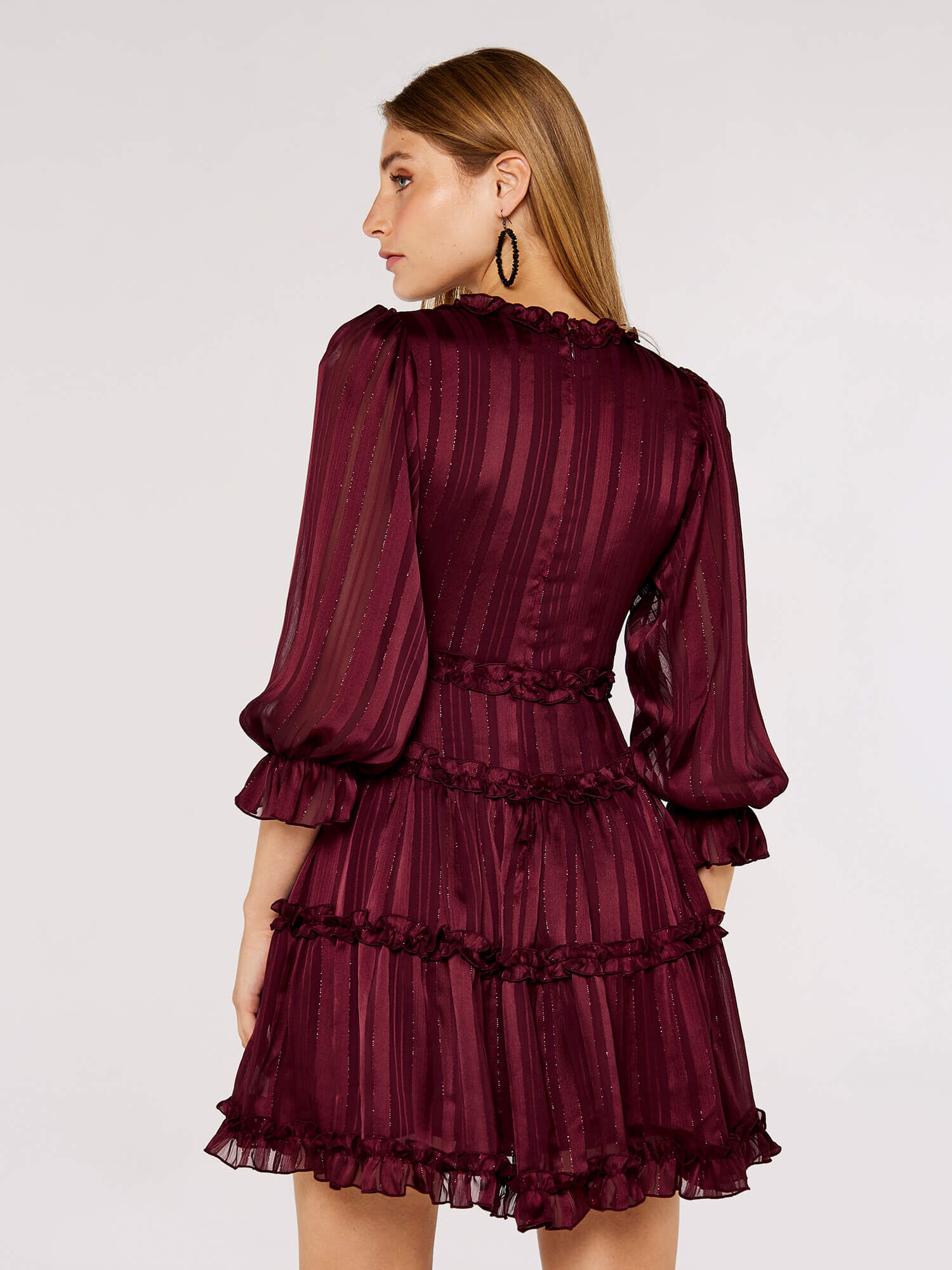 Tiered Pleated Ruffle Dress - Ask Dress Boutique