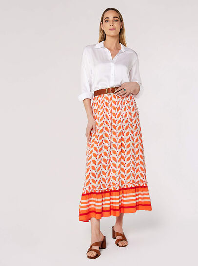 Geo Leaves Maxi Skirt