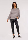 Pointelle Batwing Jumper, Grey, large