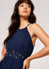 Embellished Waist Maxi Dress, Navy, large