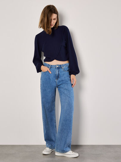 Waffle Knit Wrap Top