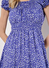 Brush Spot Milkmaid Midi Dress, Purple, large