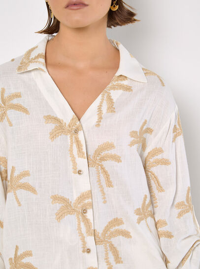 Embroidered Palm Trees Shirt