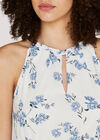 Scattered Flower Pleated Dress, Cream, large