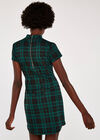 Plaid Knit Jacquard Dress, Black, large