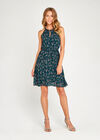 Ditsy Floral Tea Dress, Green, large