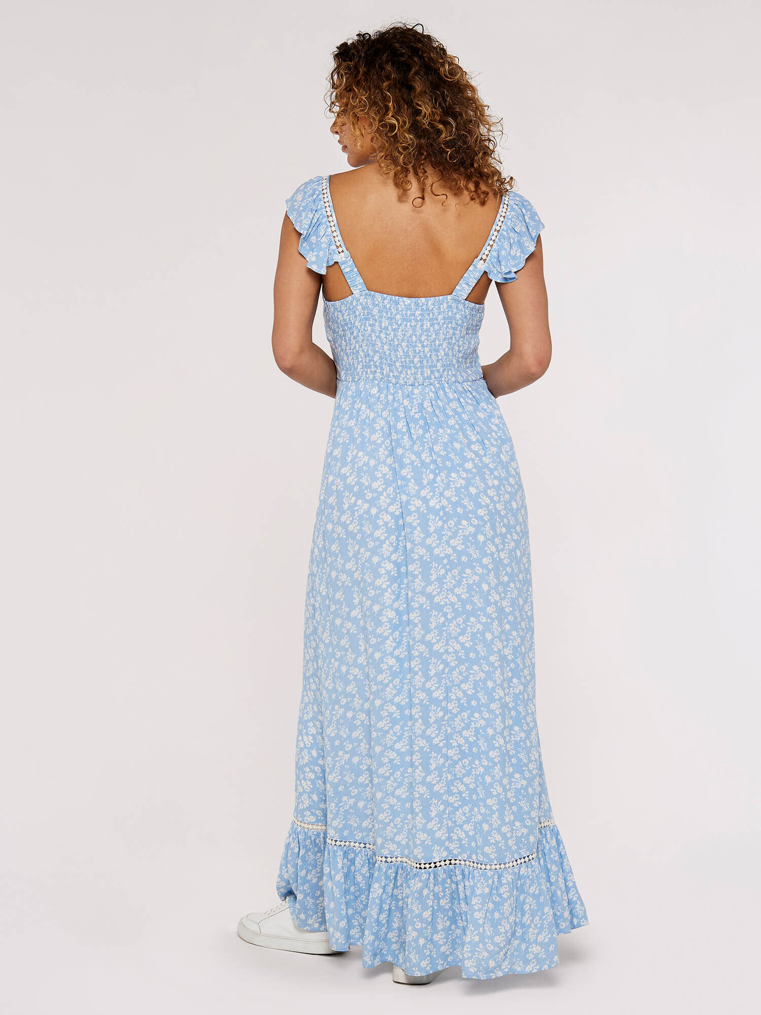 Ditsy Floral Maxi Dress Apricot Clothing