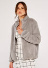 Fleece Cardigan, Grey, large