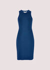 Ribbed Mini Dress, Blue, large