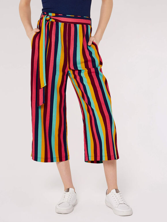 Vertical Stripe Culottes, Mustard, large