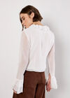 Tie-Up Ruffle Crop Top, Cream, large