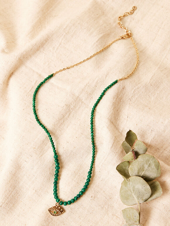 Emerald Semi-Precious Necklace, Green, large