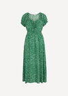 Spot Print Milkmaid Midi Dress, Green, large