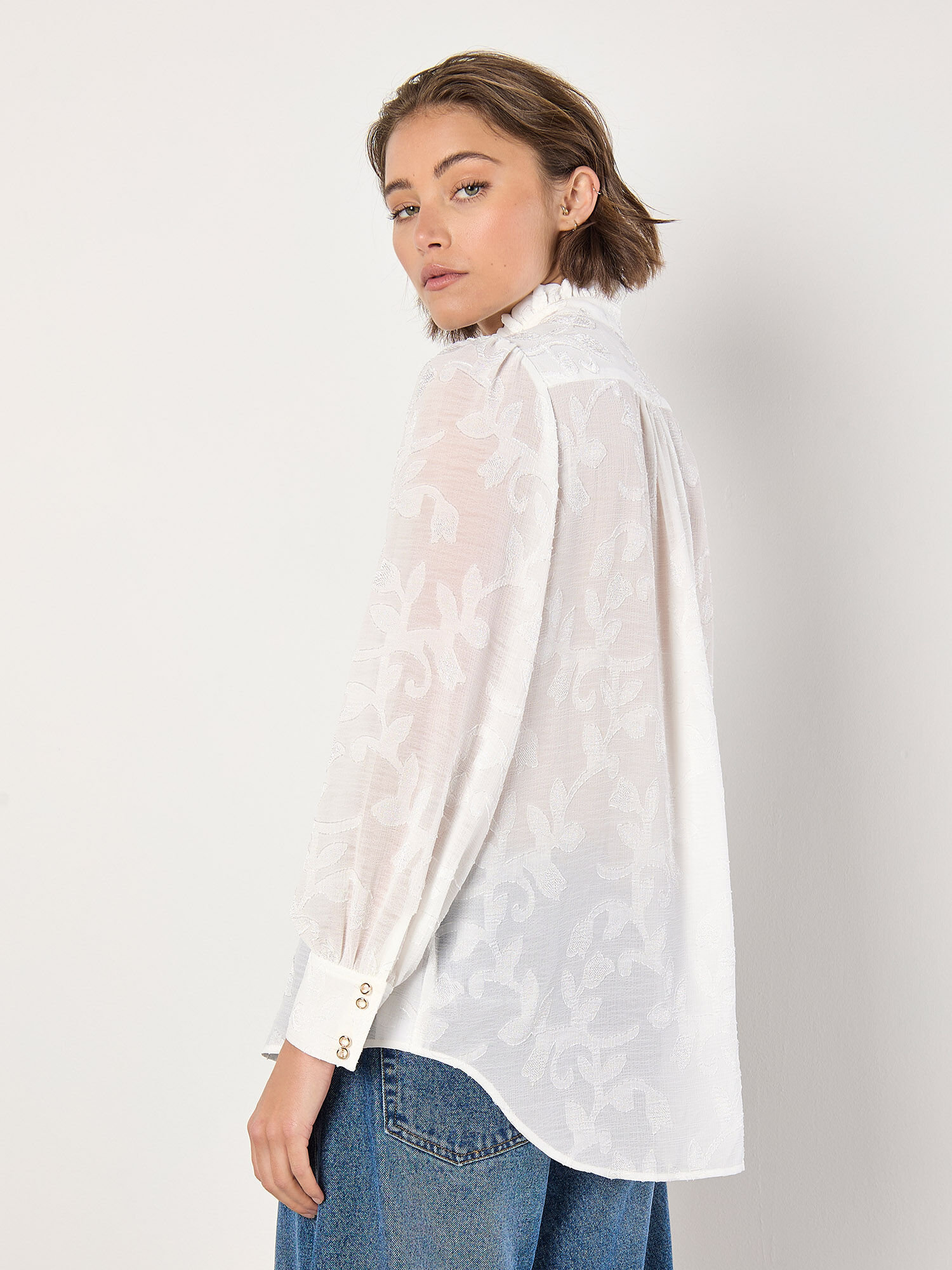 トップス mame Botanical Embroidery Chiffon blouse KHADI FLOWER PT BLOUSE – THE SHOP YOHJI YAMAMOTO
