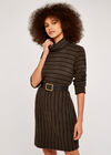 Jigsaw Stripe Cocoon Dress, Brown, large