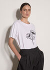 Born To Bloom Floral Cotton T-Shirt, Black, large