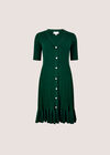 Ribbed Knit Fit And Flare Mini Dress, Green, large
