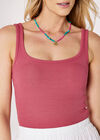 Ribbed Jersey Tank Top, Pink, large