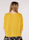 Oversized Slub Cotton Top, Mustard, large