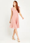Frill Shoulder Dress, Pink, large