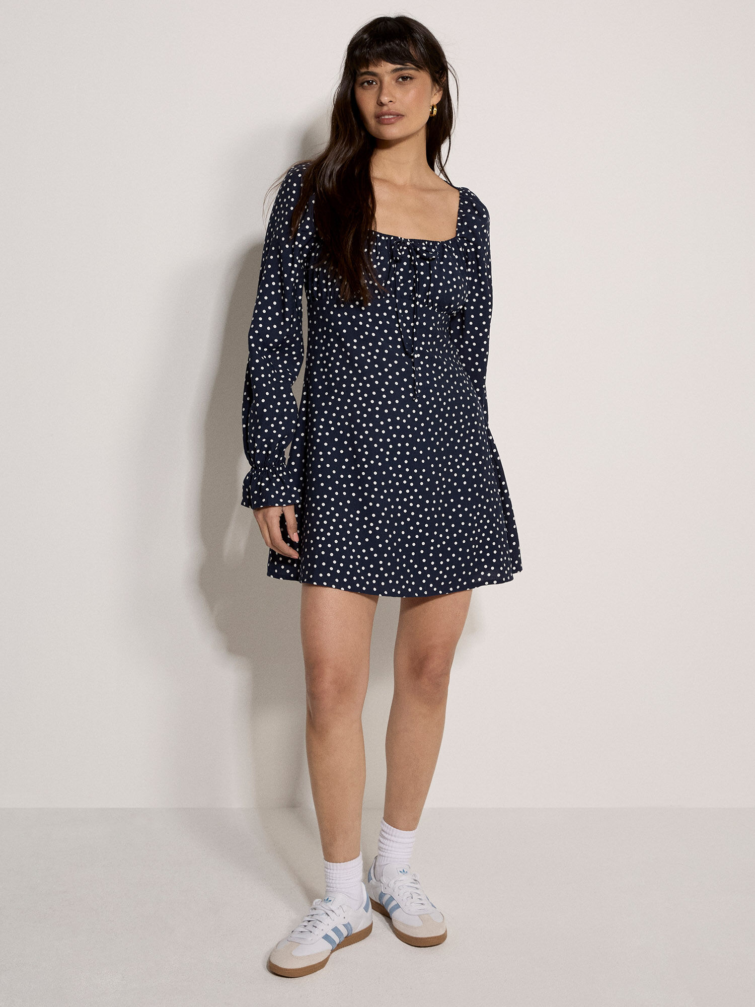 Polka Dot Milkmaid Mini Dress | Apricot Clothing