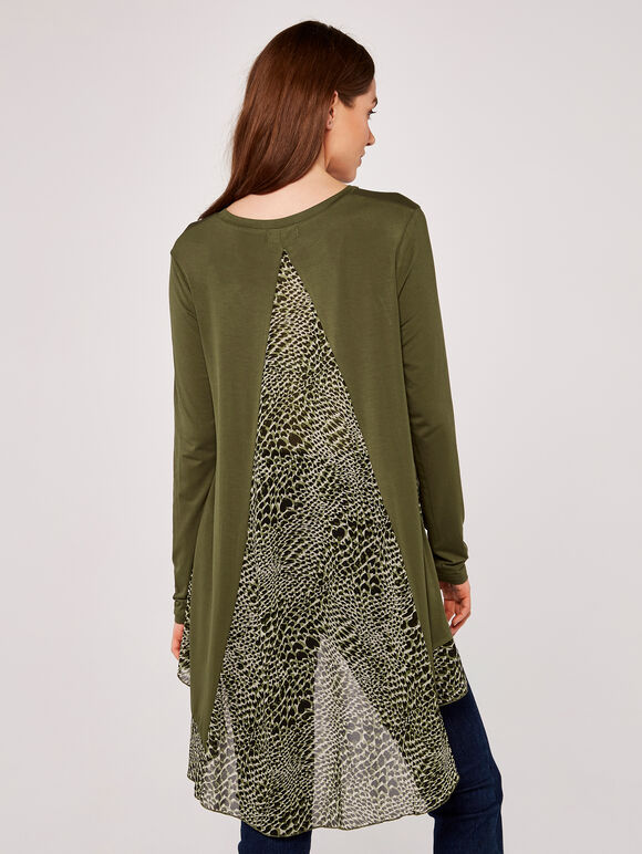 Contrast Panel Top, Khaki, large