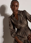 Blurred Spot Shirt Mini Dress, Mocha, large