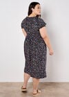 Garden Floral Milkmaid Midi Dress, Navy, large
