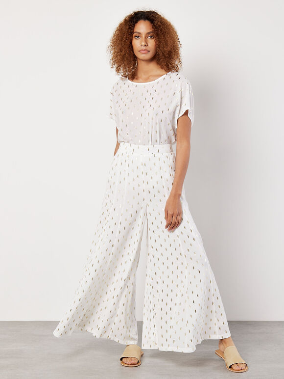 Foil Speckle Modern Top, White, large