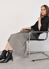 Gradiating Stripe Ribbed Knit Midi Skirt, Black, large