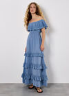 Bardot Lace Detail Maxi Dress, Blue, large