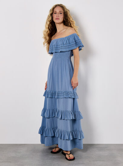 Bardot Lace Detail Maxi Dress