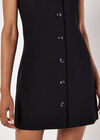 Tailored Waistcoat Mini Dress, Black, large