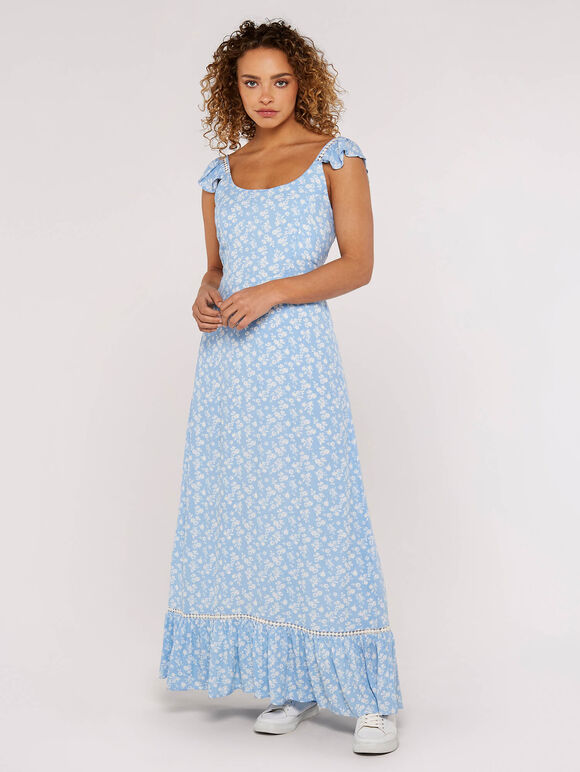 Ditsy Floral Maxi Dress, Blue, large