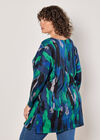 Curve Brushstroke Soft Touch Top, Blue, large