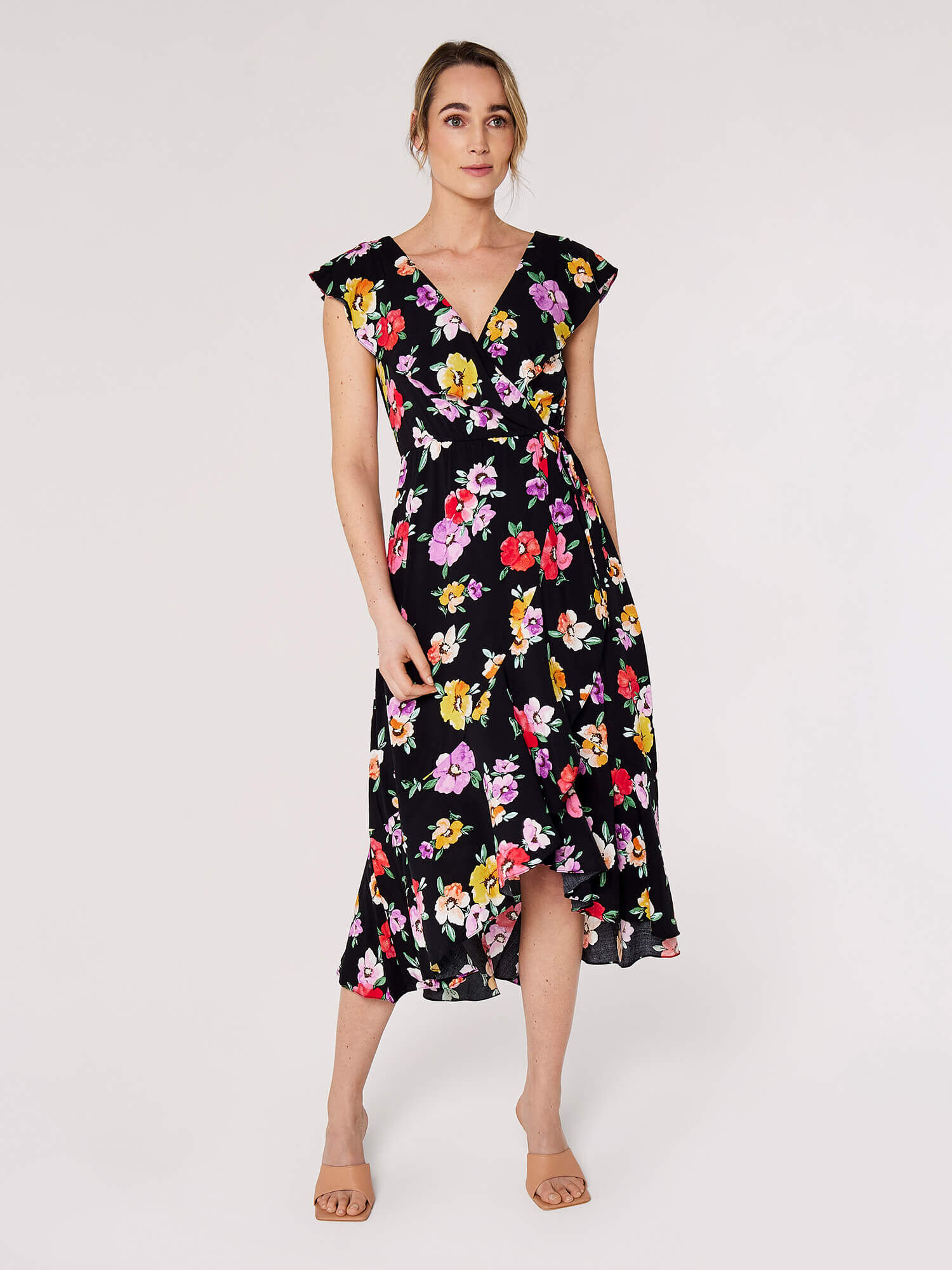 Wrap midi dress shop floral