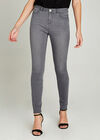 Grey Skinny Fit Biker Jeans, Grey, large