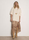 Soft Boucl&eacute; Oversized Long Jumper, Cream, large