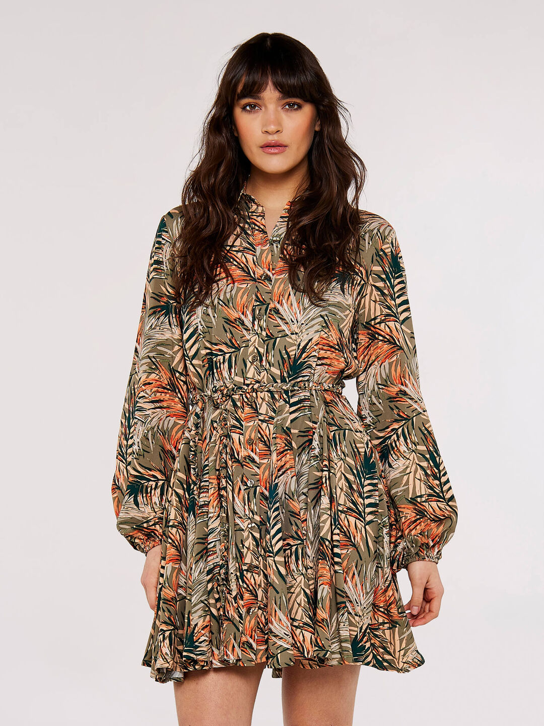 Tropical  Shirt Mini Dress