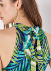 Painterly Tropical Jersey Maxi Dress, Blue, large