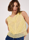Cotton Lace Bow Top, Yellow, large
