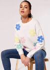 Multicolour Large Daisy Jumper, Cream, large
