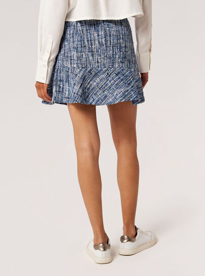 Shimmer Tweed Ruffle Mini Skirt