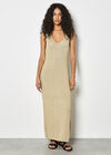 Gold Shimmer Knitted Maxi Dress, Gold, large