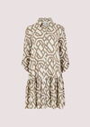 Geometric Print Mini Dress, Stone, large